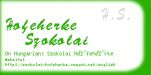 hofeherke szokolai business card